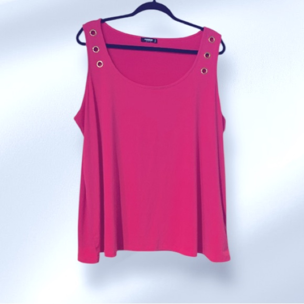 PREMISE STUDIO Pink Tank Top Camisole w/Large Gold Grommets!!! Size 3X